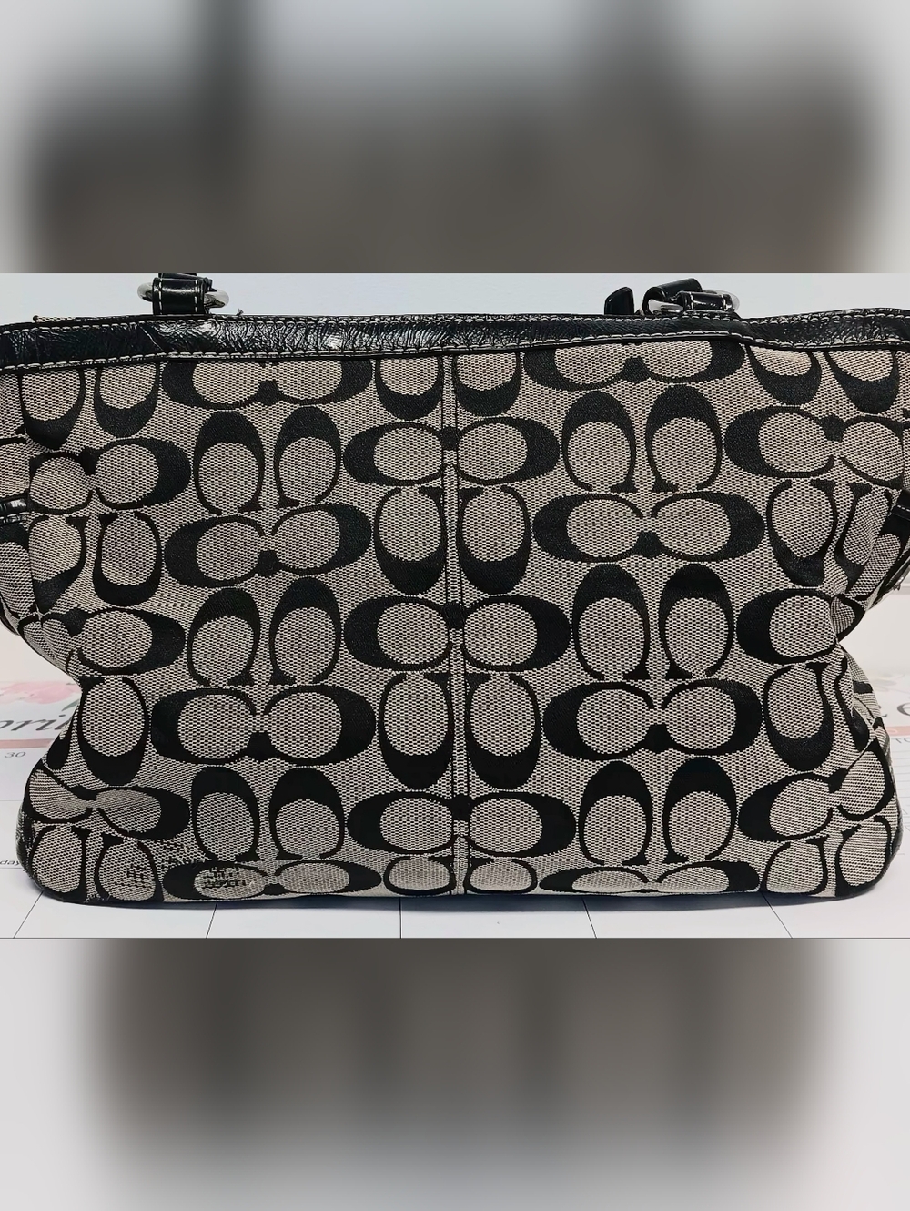 Coach Leather Trimmed East West Satchel - Picture 7 of 10
